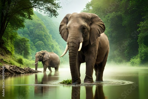 elephant in the water © Fatima