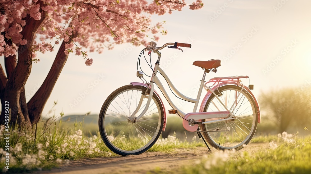 beautiful landscape image with a Bicycle.