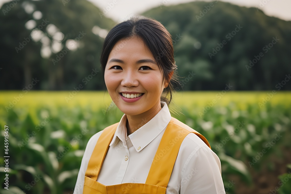 Confident Woman Farmer and Landowner Smiles in Portrait Confident Woman Farmer and Landowner Smiles in Portrait
