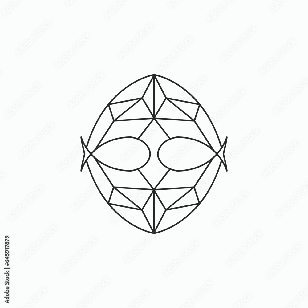 outline abstract design of fish symbol logo business vector design concept with geometric, and polygon styles outline abstract design of fish symbol logo business vector design concept with geometric, and polygon styles
