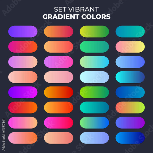 bright colorful gradient palette set