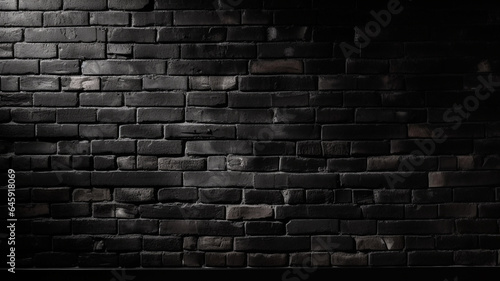 Black brick wall texture background. Black brick wall texture background. generative ai