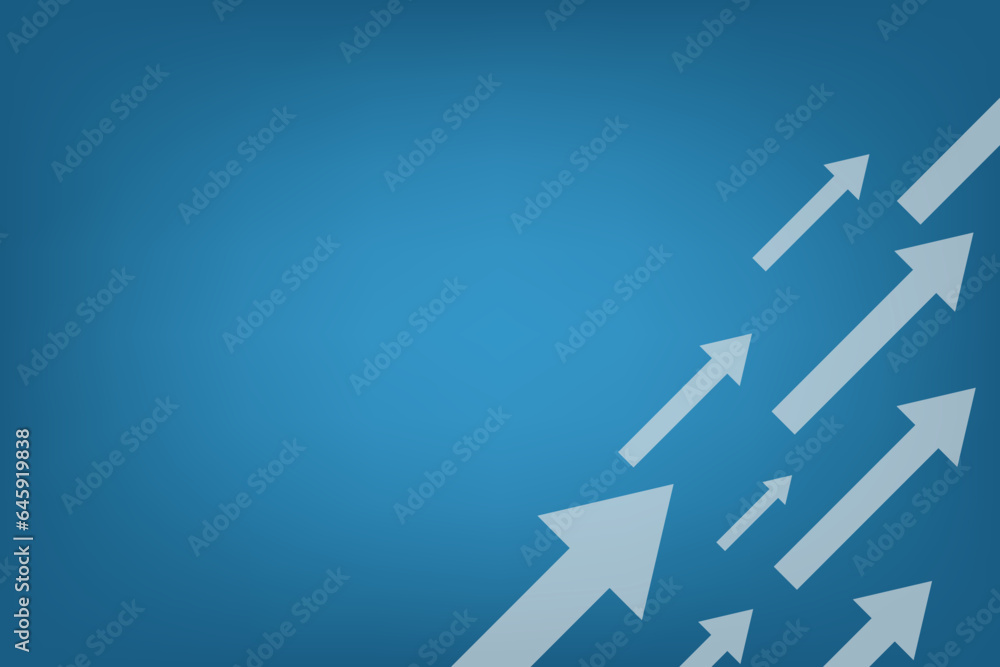 Blue business background with incline arrow shape on corner. Banner and template for design with blank space. Blue business background with incline arrow shape on corner. Banner and template for design with blank space.