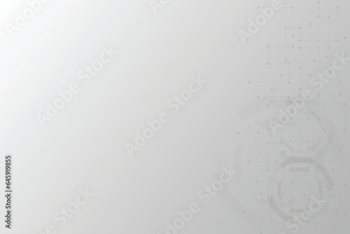 White and grey background in concept of network. Connection concept with line and dot connection and redial.