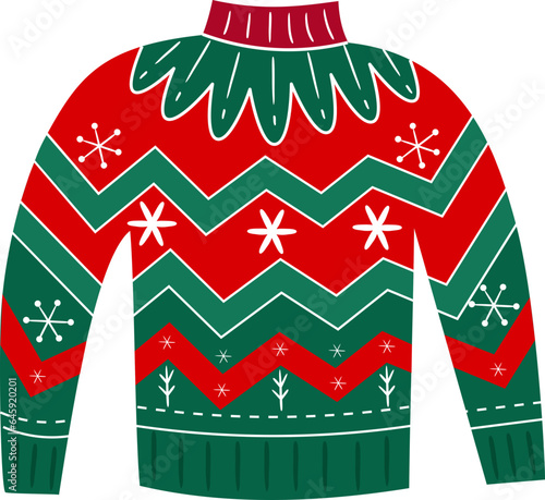 Christmas Sweater Flat Illustration