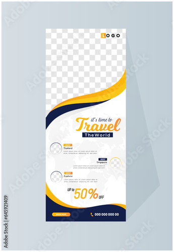 Travel business agency modern x stand rollup, pullup or signage banner design vector  rollup banner, standee , rollup banner design standee vector template agency abstract elegant banner