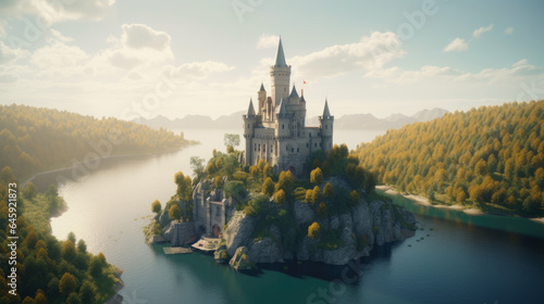 3D render of cartoon castle generated by AI