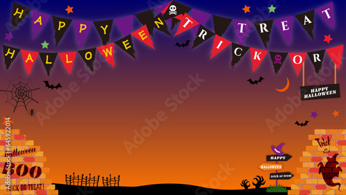 Halloween movie background ハロウィンのサムネイルイラスト