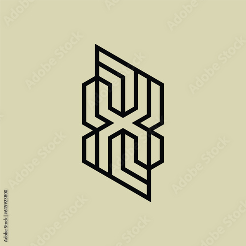 Initial letter XL or LX monogram logo