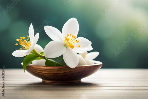 white flower in a bowl