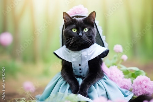 Bombay Cat Dressed As A Fairy On Mint Color Background. Сoncept Bombay Cat, Fairy Outfits, Mint Color Background, Cat Photography