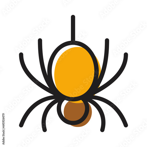 spider halloween colored outline icon
