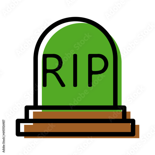 tombstone dead colored outline icon
