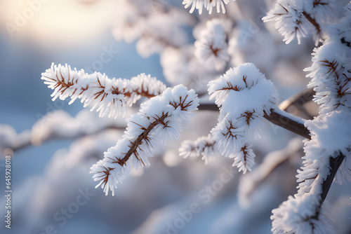 snow covered branches of a tree