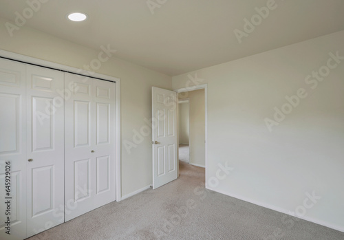 Modern residential empty bedroom interior