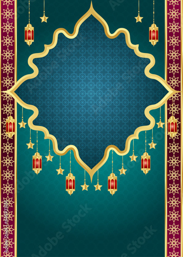 Ramadan kareem islamic background jumma mubarak eid ul fitr arabic with lantern