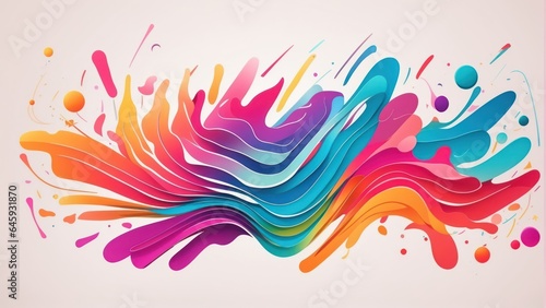 Abstract Colorful Gradient Shape Lined, Bright Color,Vibrant Color
