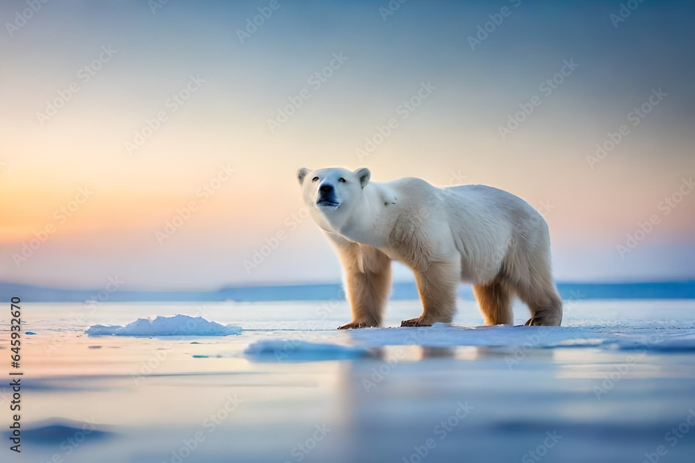 polar bear on ice