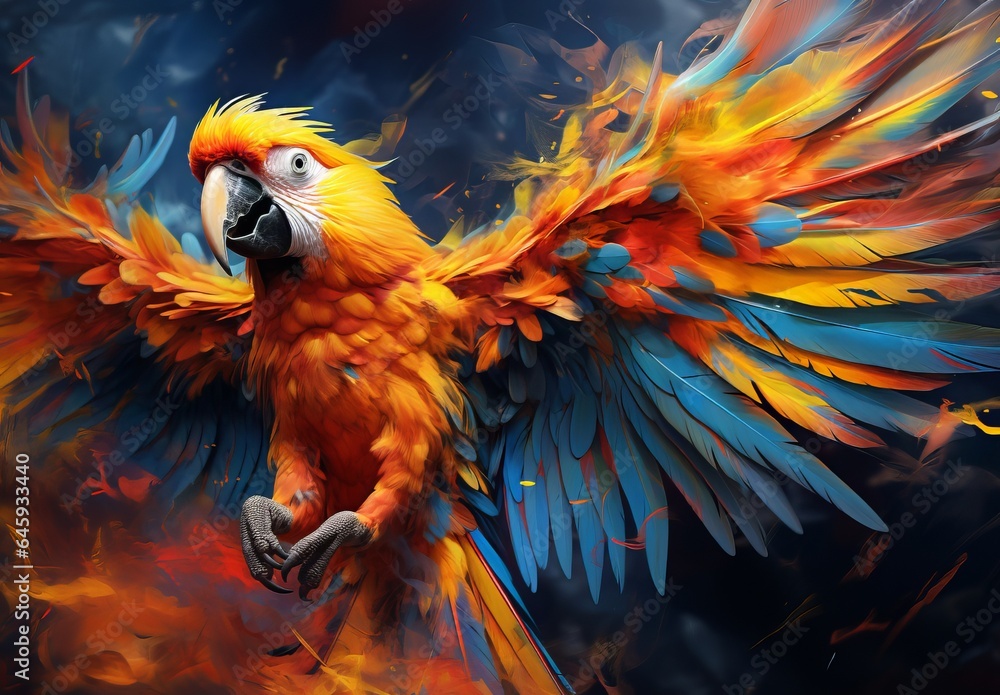 Obraz premium Blue and yellow macaw