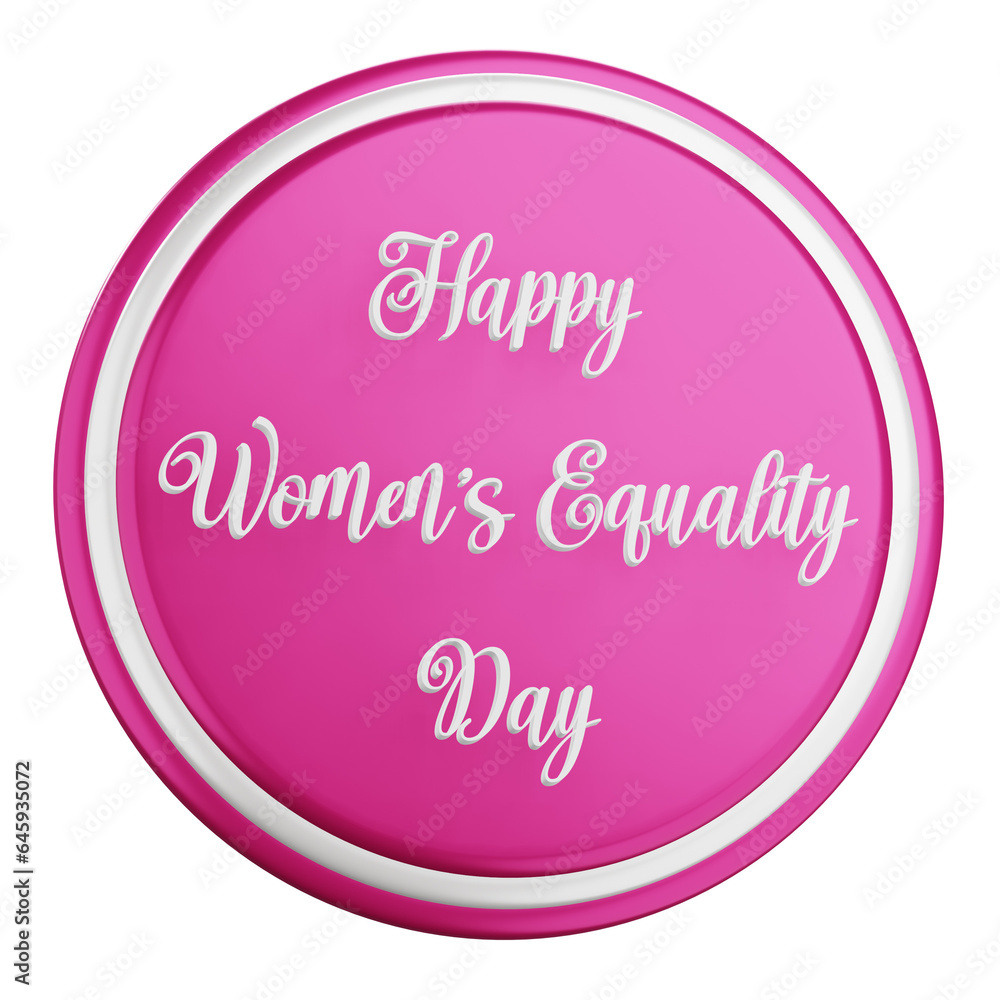 3d Happy Womens Equality Day Icon IllustrationWith Transparent Background