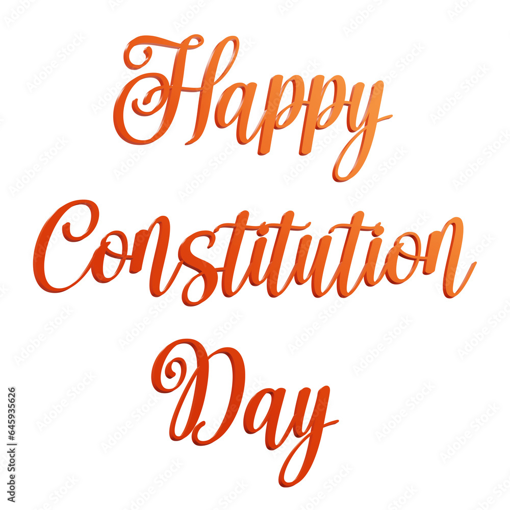 3d Happy Constitution Day Text With Transparent Background