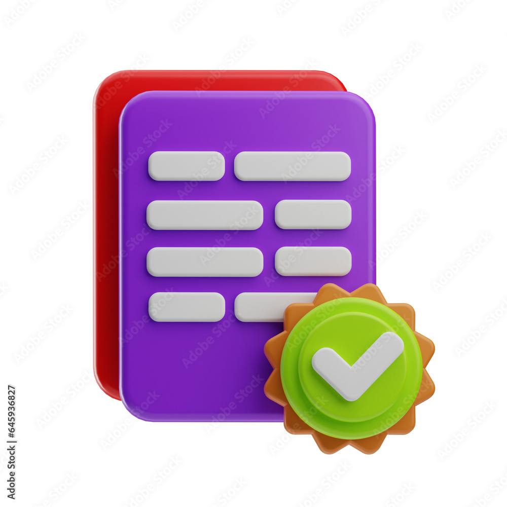 object file approved illustration 3d object file approved illustration 3d
