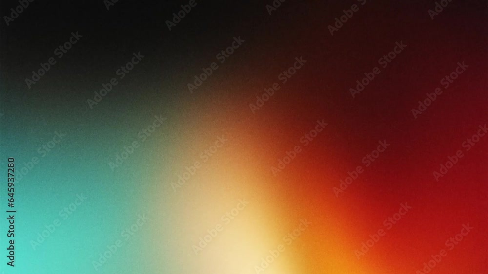 Vibrant VHS style rainbow teal white psychedelic grainy gradient color flow wave on black background, music cover dance party poster design. Retro Colors from the 1970s 1980s, 70s, 80s, 90s style