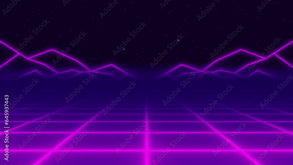 Universe Retro Futuristic 80's Background 4K. Synthwave wireframe net video loop. Abstract digital background. 80s, 90s Retro futurism, Retro wave cyber grid. Deep space surfaces.Neon lights glowing Universe Retro Futuristic 80's Background 4K. Synthwave wireframe net video loop. Abstract digital background. 80s, 90s Retro futurism, Retro wave cyber grid. Deep space surfaces.Neon lights glowing