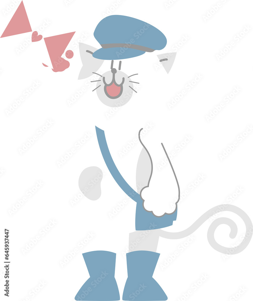 Obraz premium happy valentine's day with postman cat and love letter, love concept, flat png transparent element character design