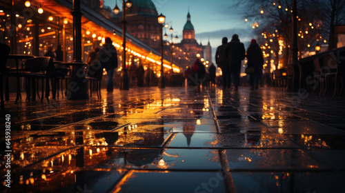 Urban Elegance: Streetlife Bokeh. Generative AI