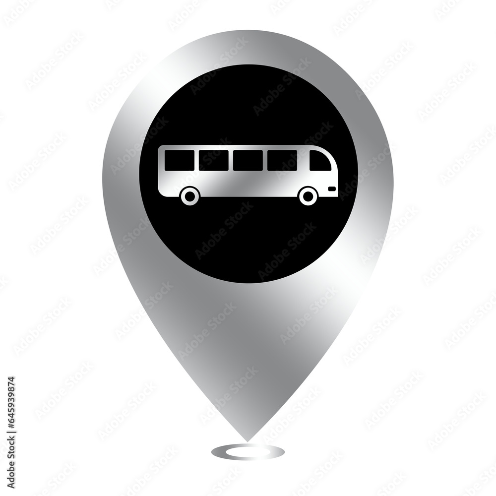 silver bus station location icon silver bus station location icon