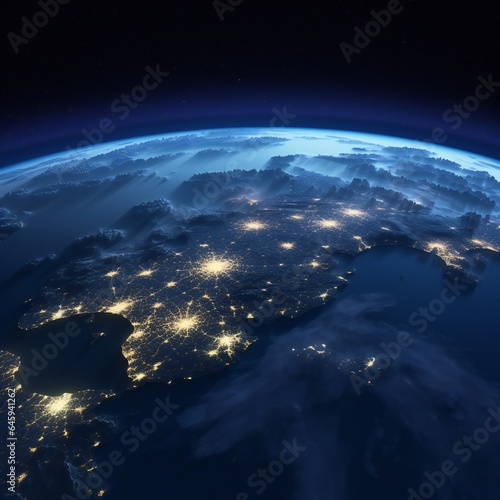 Planet Earth from space. 3D illustration with detailed planet surface.