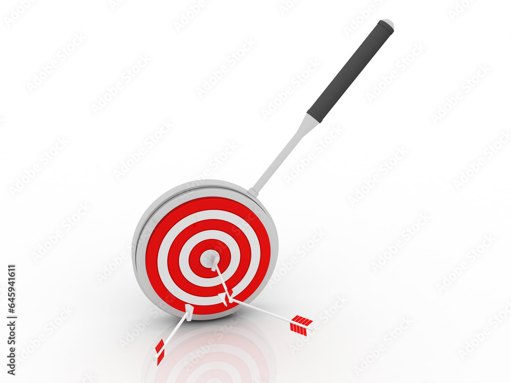 

3d illustration target with lens
