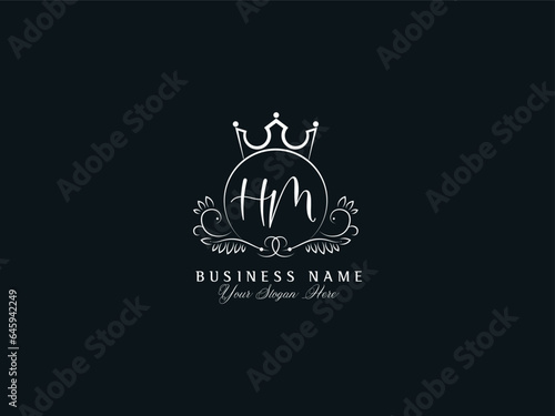 Initial Luxury HM Feminine Logo, Modern Hm mh Logo Letter For Your Shop Or Business