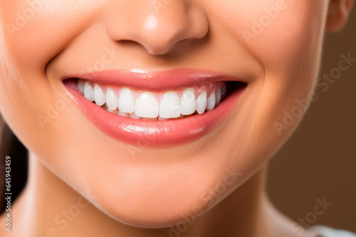 Close up of beautiful wide smile with healthy white teeth