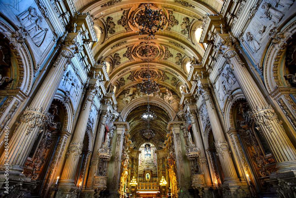 The Interior of the Church of São Francisco de Paula (Saint Francis of Paola) in the Center of Rio de Janeiro, Brazil