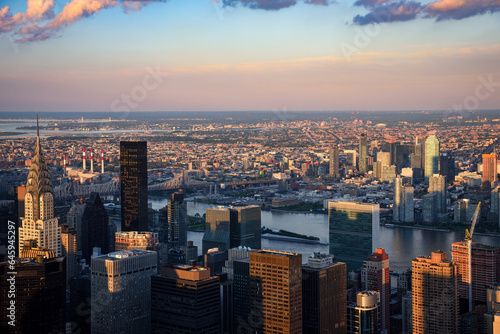 New York City Skyline seen from the Empire State Building at Dusk