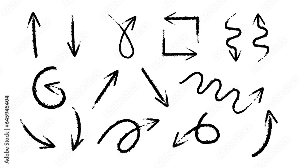 Ink Grunge Brush Arrows Set. Editable strokes. Ink Grunge Brush Arrows Set. Editable strokes.
