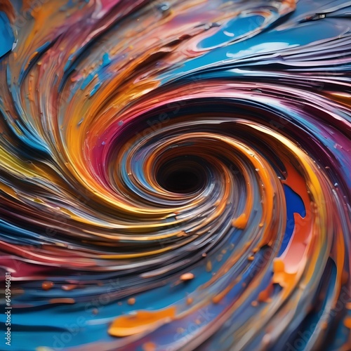 A mesmerizing swirl of vibrant paint splatters on an artists canvas1