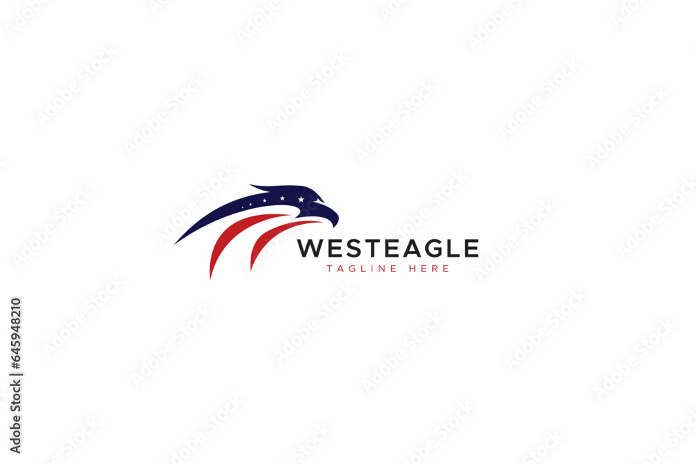Eagle Head American Flag Color Concept Abstract Business Company Logo Eagle Head American Flag Color Concept Abstract Business Company Logo