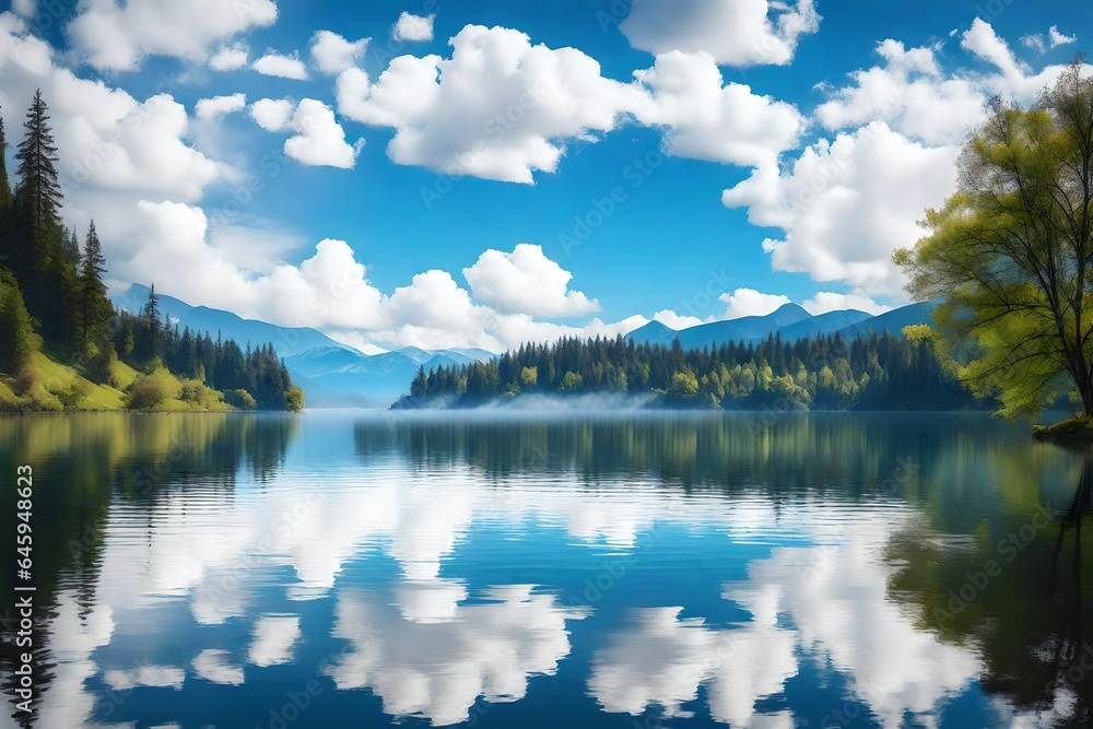 sky reflection in lake