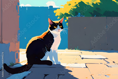 cat in a city, generative ai