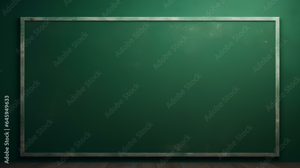 Green board. Dark green wall backdrop. education, learning, school concepts. generative AI
Green board. Dark green wall backdrop. education, learning, school concepts. generative AI