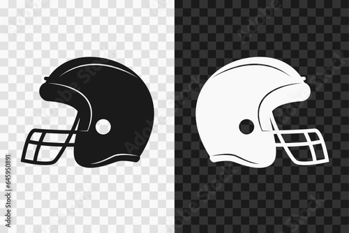 Baseball helmet silhouette icon, high quality vector glyph sign. Batting Helmet symbol isolated on dark and light transparent backgrounds.