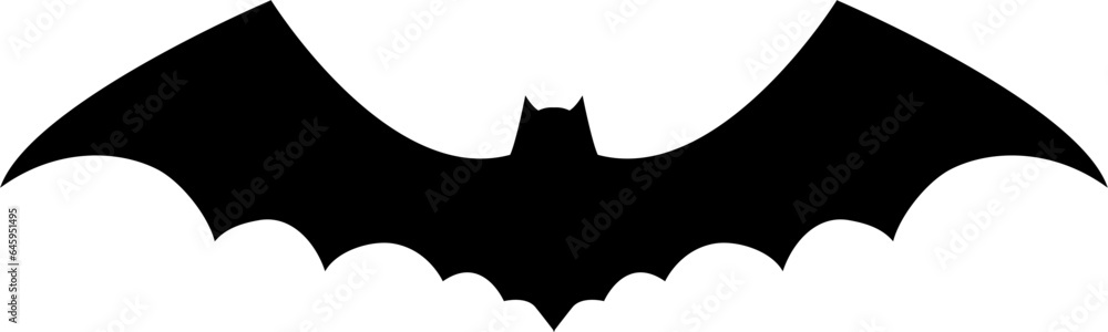 Flying bat silhouette, animal silhouette 