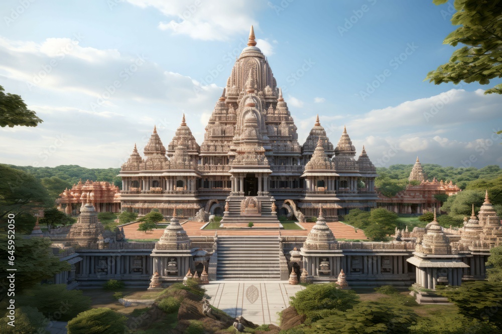 Obraz premium Big indian temple landscape. Generate Ai