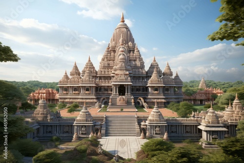 Big indian temple landscape. Generate Ai