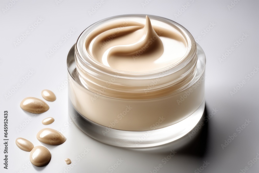 Cosmetic branding, toiletries and spf concept - Face cream moisturizer jar on glossy background, make-up and skin care cosmetics product for luxury Cosmetic branding, toiletries and spf concept - Face cream moisturizer jar on glossy background, make-up and skin care cosmetics product for luxury