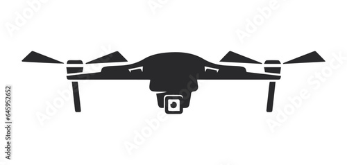 Modern drone quadrocopter with action camera