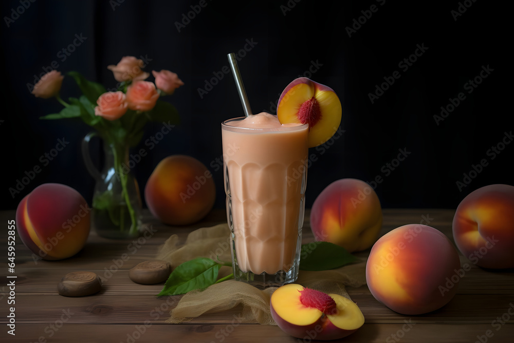 Fototapeta premium sweet, juicy Peach Smoothie
